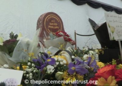 PC David Phillips Memorial With Flowers