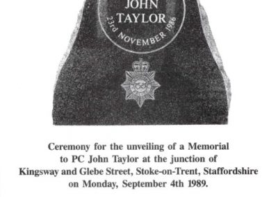 PC John Taylor Memorial Programme 1