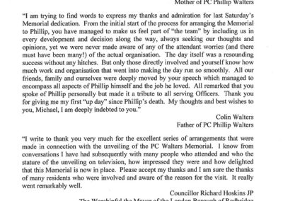 PC Phillip Walters Letter
