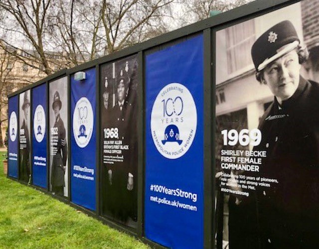 Posters depicting former female police officers