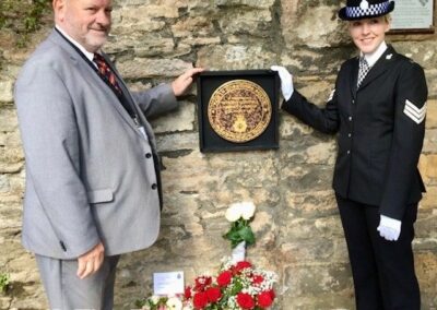 Steve Lloyd at the unveiling of PC Garnhams memorial