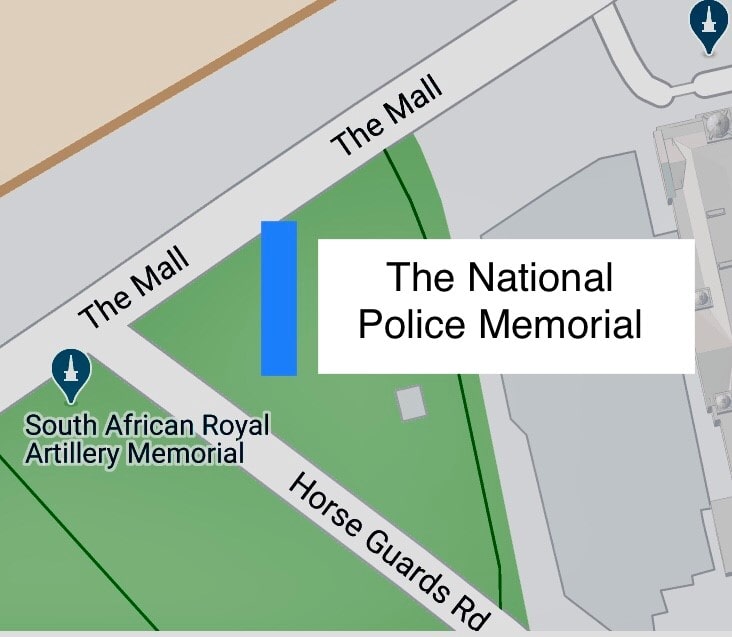 The National Police Memorial Map Location