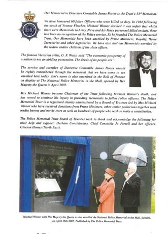 DC Jim Porter Ceremony Programme Page 2