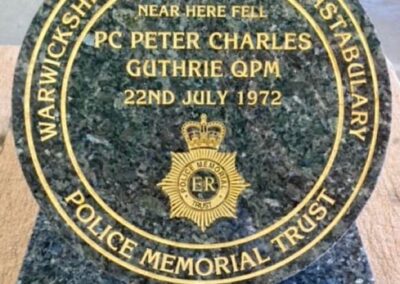 PC Peter Charles Guthrie QPM Memorial Plaque