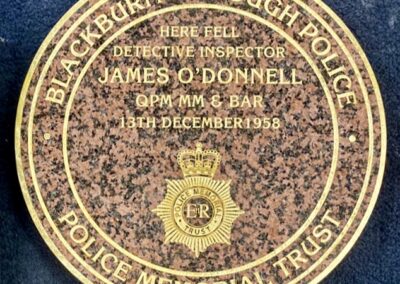 DI James O'Donnell QPM MM & BAR Memorial Plaque