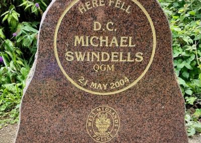 DC Michael Swindells QGM Memorial Plaque