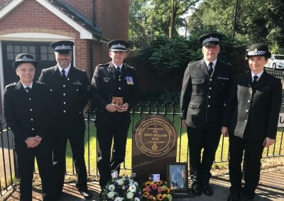Police officers by PC Kew's Memorial