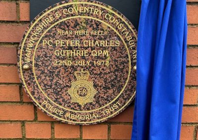 PC Guthrie New Memorial Plaque 21 02 2025