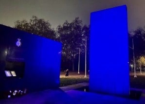 the national police memorial at night