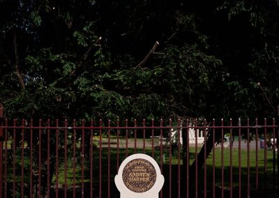 Memorial with flowers